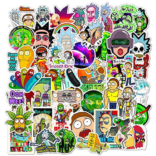 50 pcs American drama rick and morty sticker set laptop stickers decals 